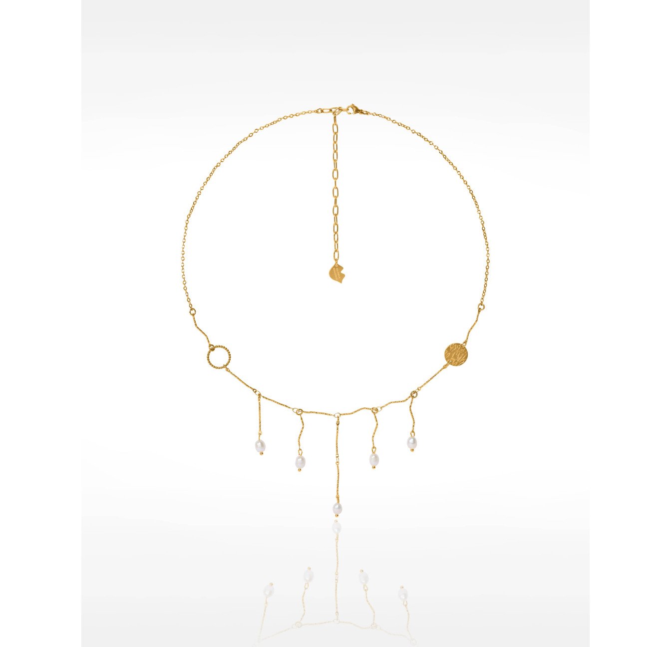 Golden Fringe Necklace with Baroque Pearls - CALLIOPE | Gloria Balensi