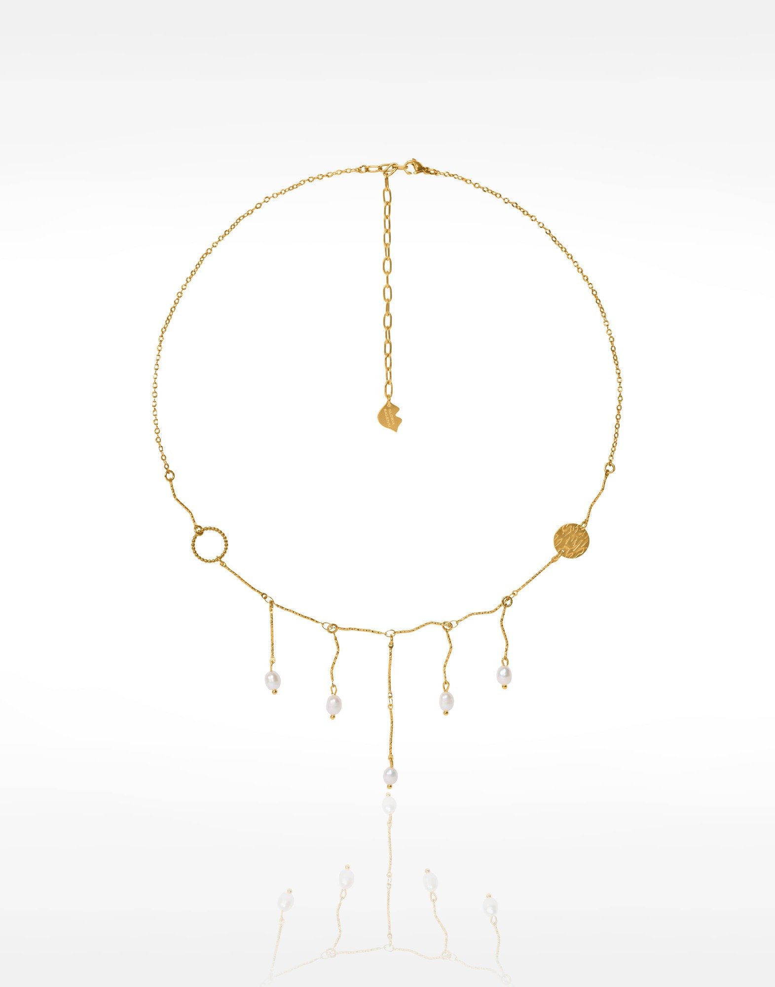 Golden Fringe Necklace with Baroque Pearls - CALLIOPE | Gloria Balensi