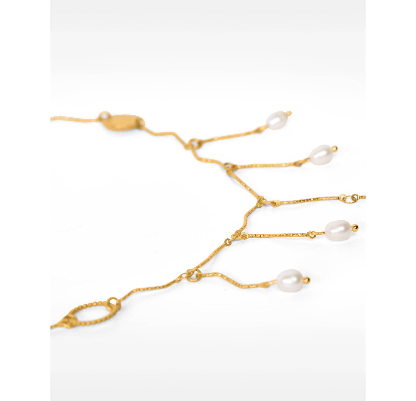 Golden Fringe Necklace with Baroque Pearls - CALLIOPE | Gloria Balensi