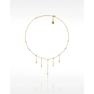 Golden Mother-of-Pearl Fringe Necklace AMARA