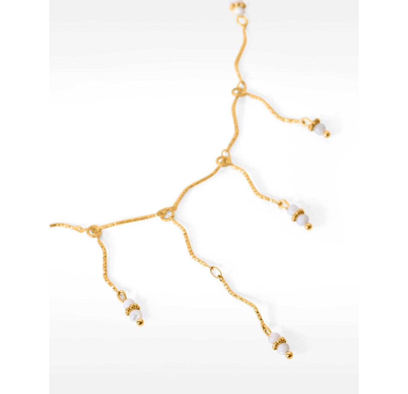 Golden Mother-of-Pearl Fringe Necklace AMARA | Gloria Balensi