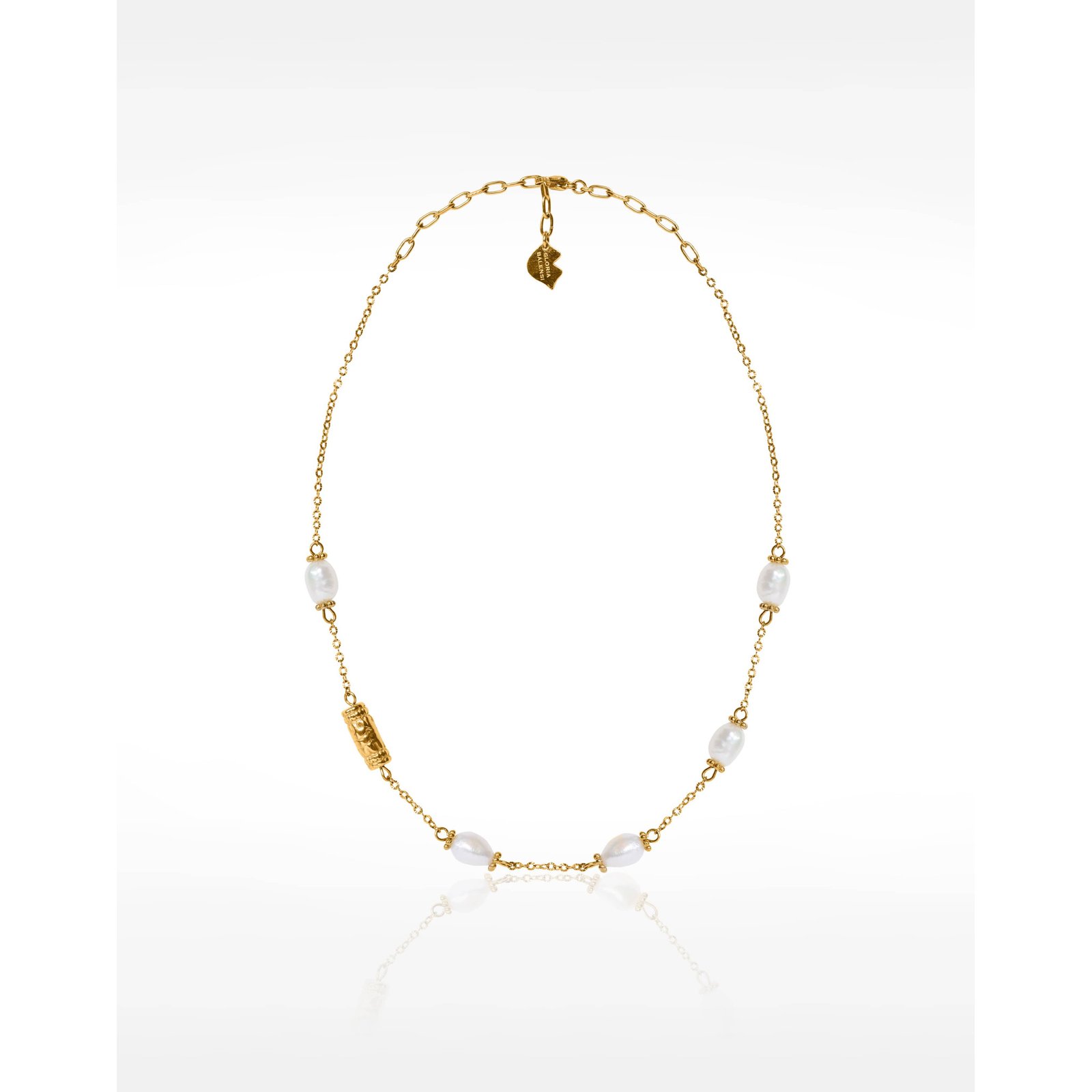 Freshwater Baroque Pearl Necklace in Gilded Stainless Steel - POLEMÉA | Gloria Balensi