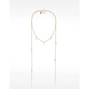 Collier Écharpe en acier inoxydable et  Perles Baroques naturelles - ATAYA