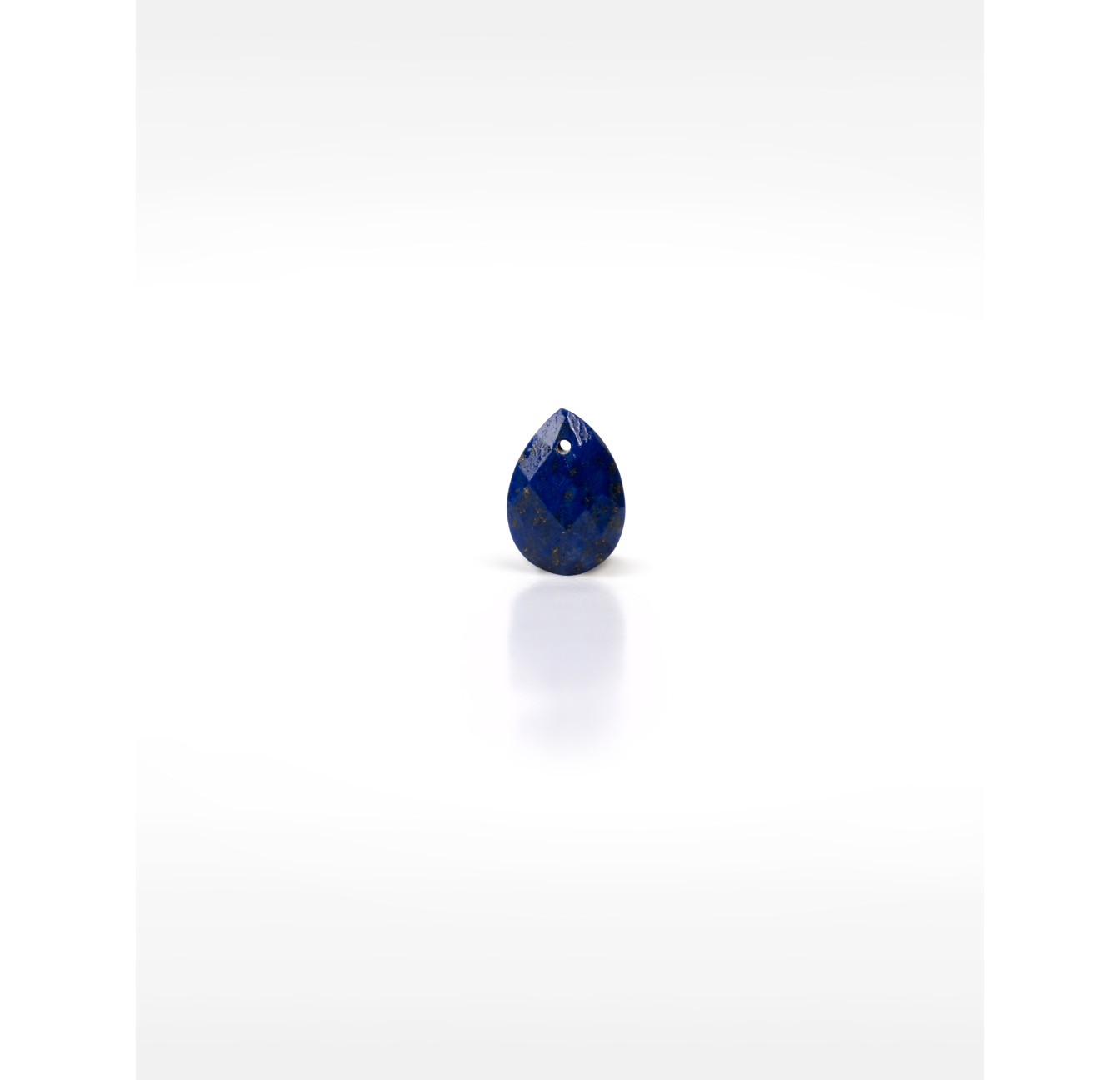Gold-plated stainless steel tie necklace with Lapis lazuli pear - HÉRA