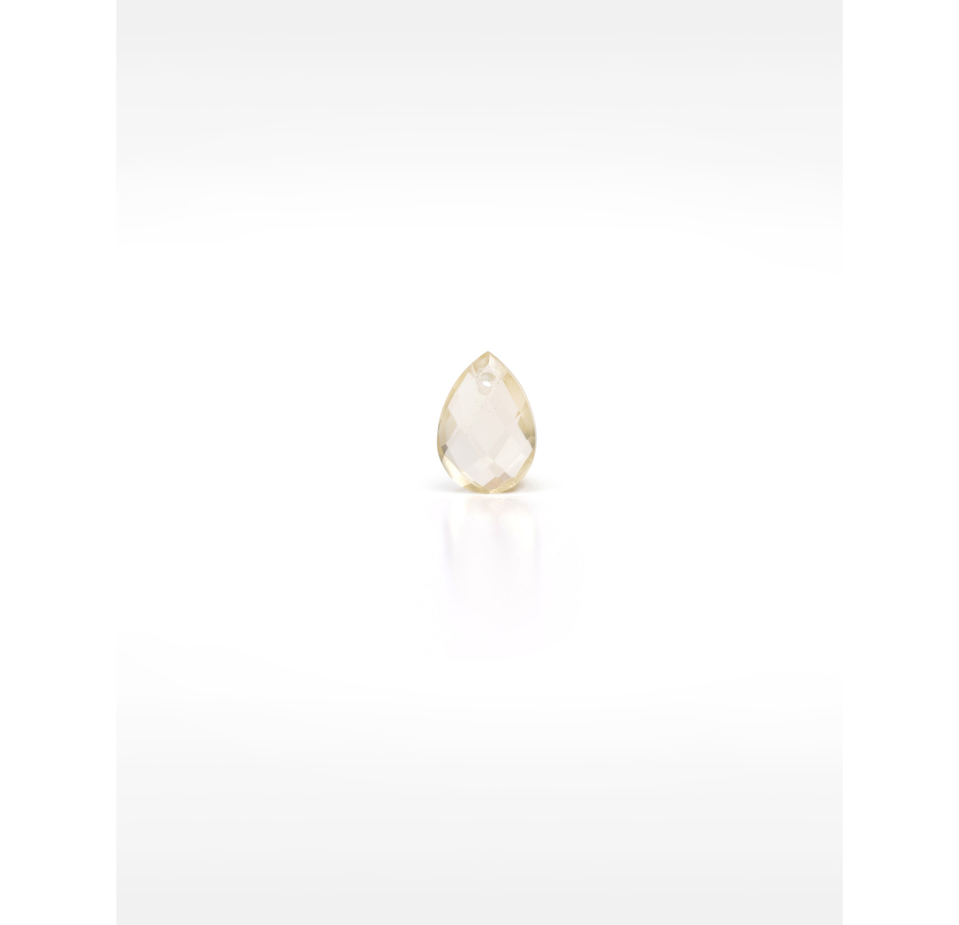 Gold-plated stainless steel tie necklace with Yellow quartz pear - HÉRA