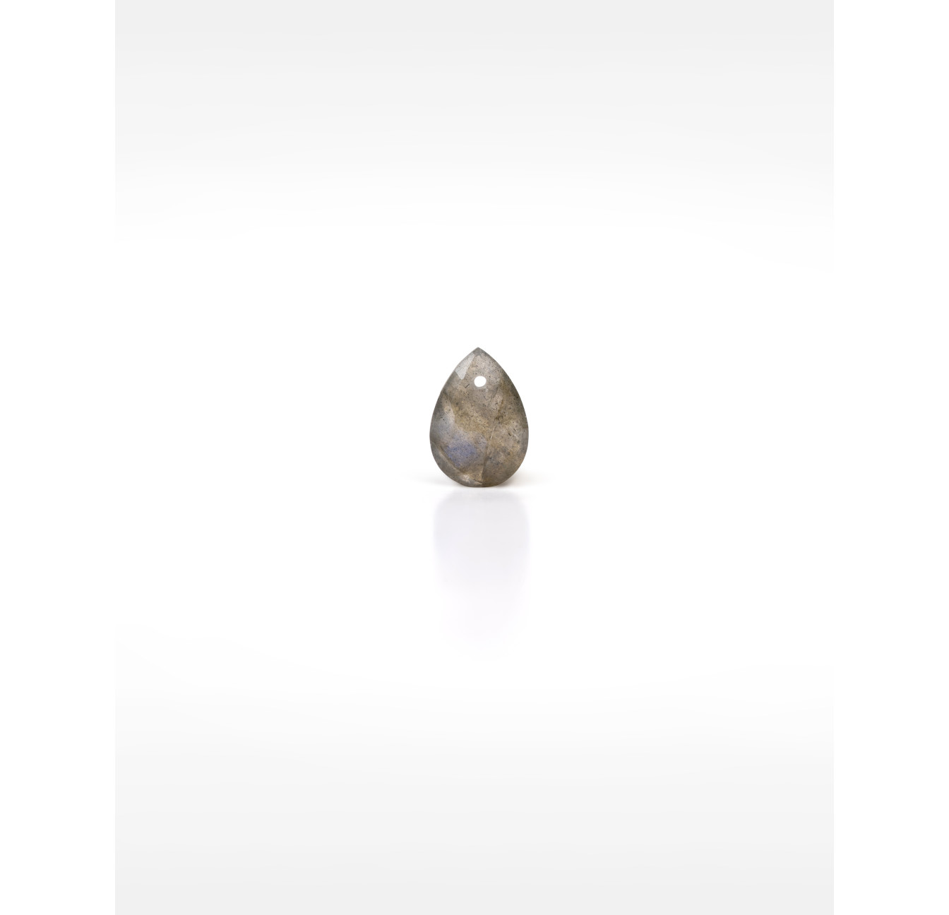 Collier Cravate en acier inoxydable doré, Labradorite poire - HÉRA