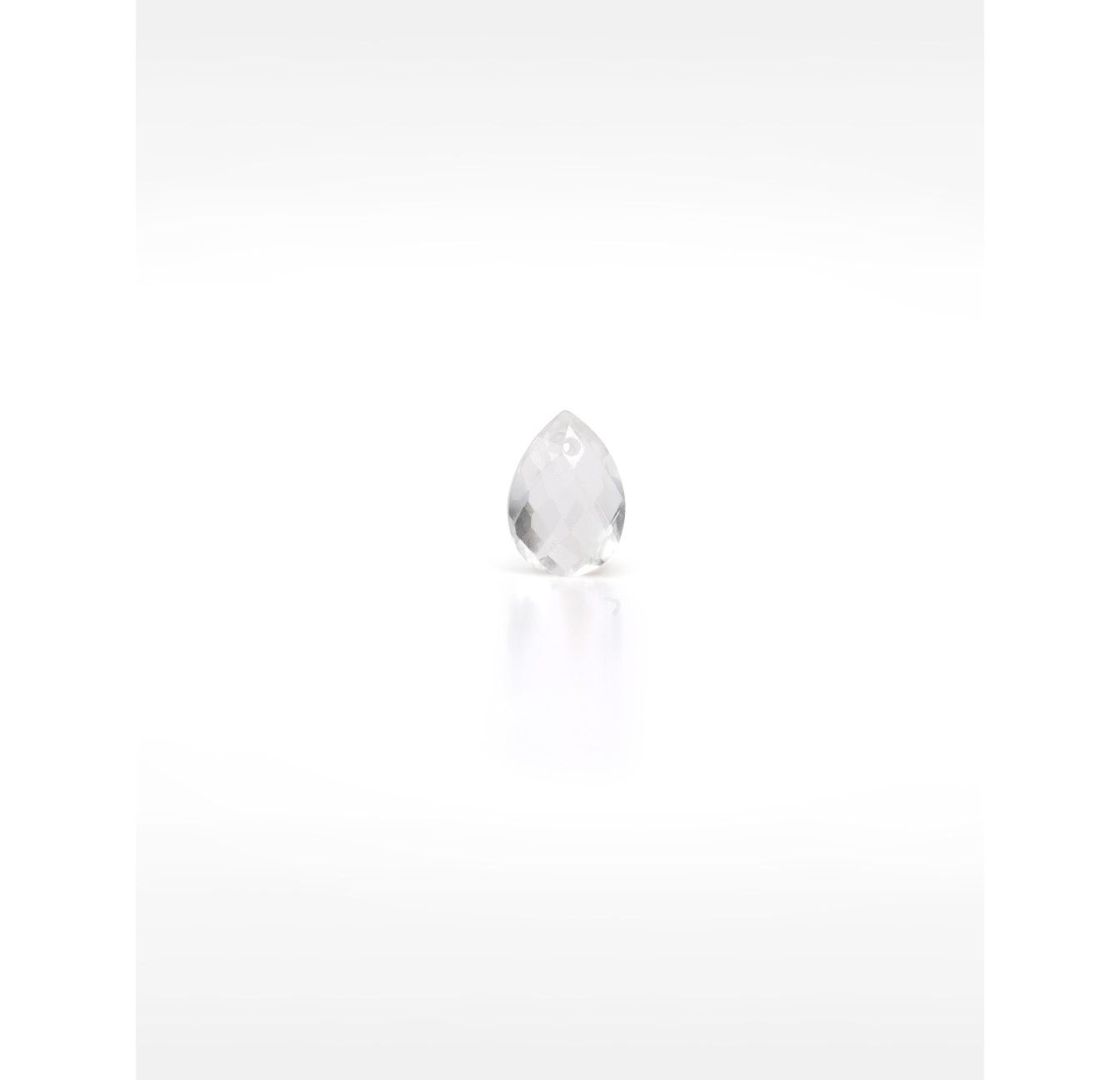 Gold-plated stainless steel tie necklace with rock crystal pear - HÉRA