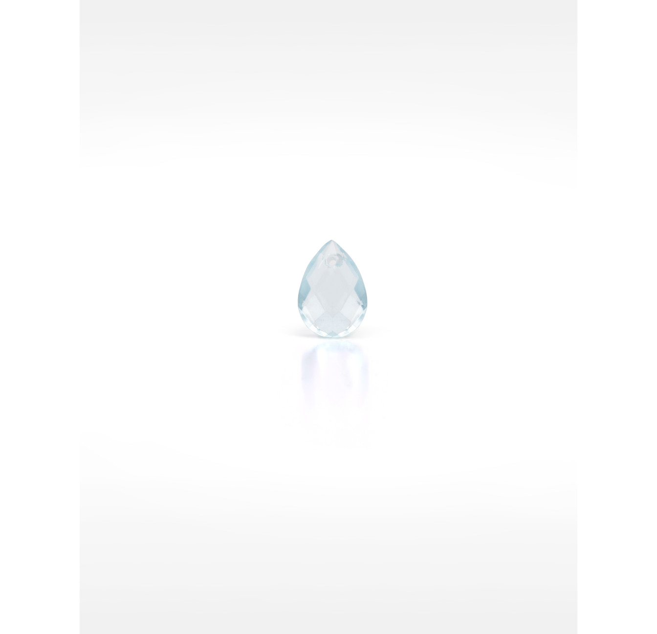 Collier Cravate en acier inoxydable doré, aigue-marine poire - HÉRA