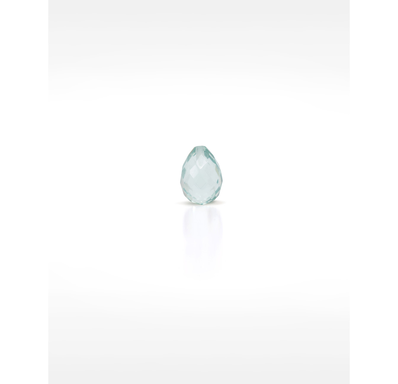 Collier Cravate en acier inoxydable doré, aigue-marine briolette - HÉRA
