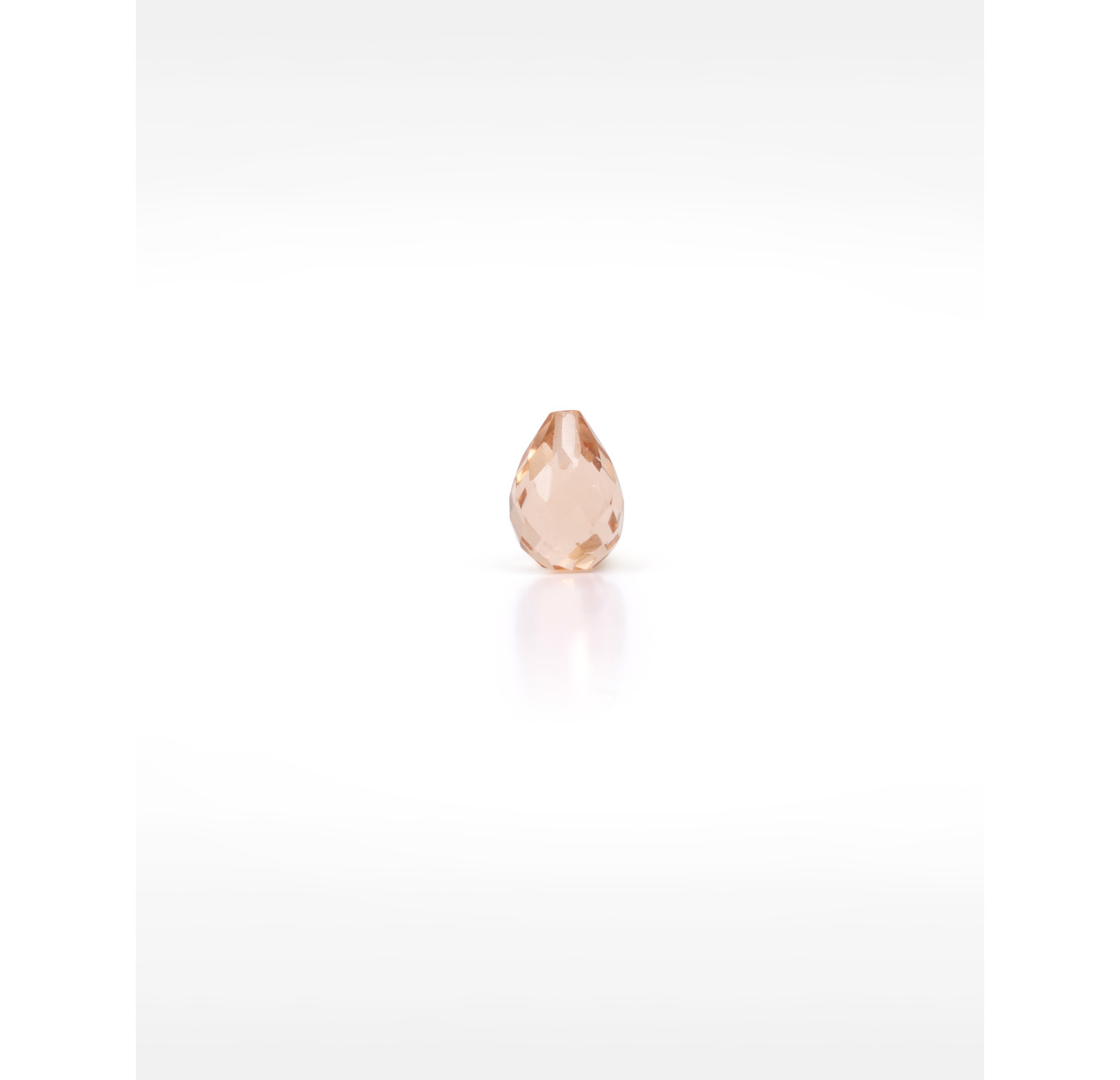 Gold-plated stainless steel tie necklace with peach morganite briolette - HÉRA