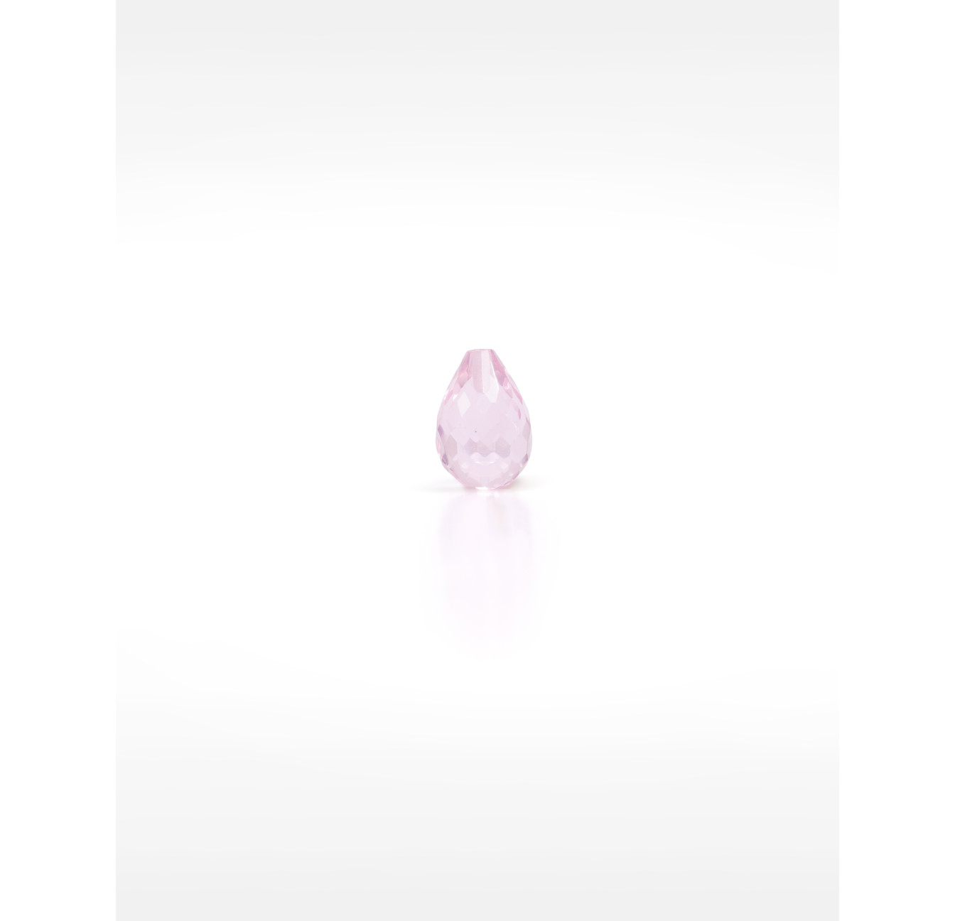 Collier Cravate en acier inoxydable doré, Morganite rose briolette - HÉRA