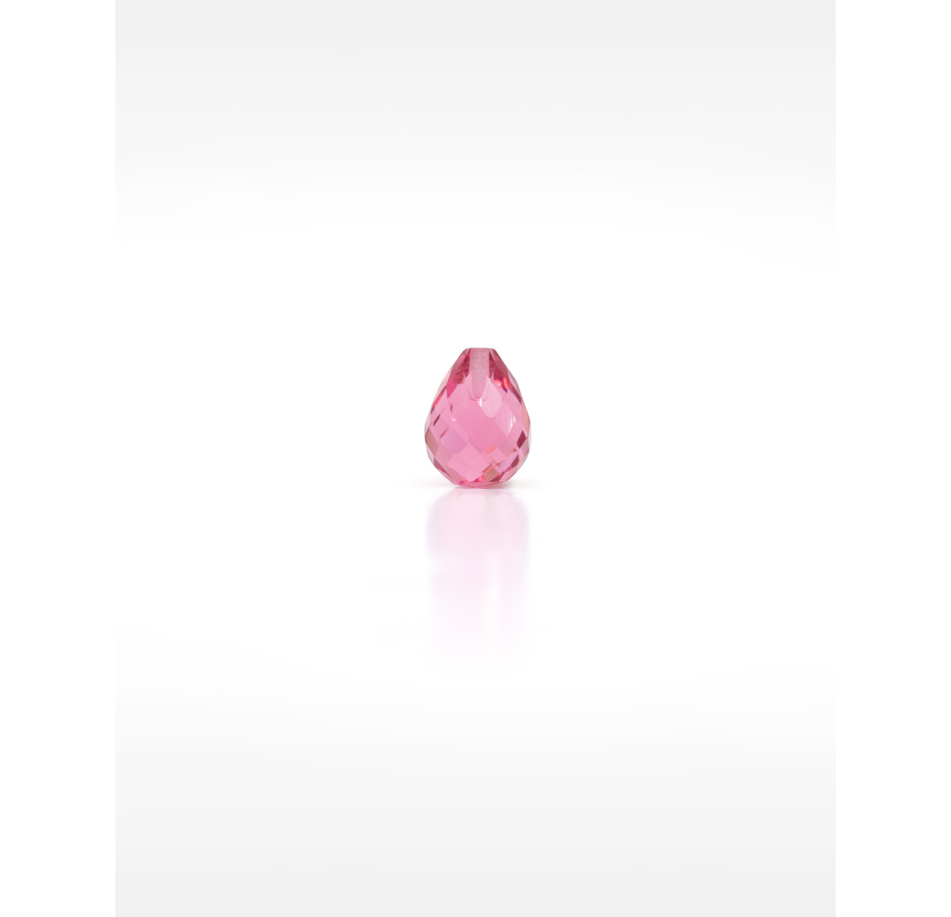 Collier Cravate en acier inoxydable doré, tourmaline rose briolette - HÉRA