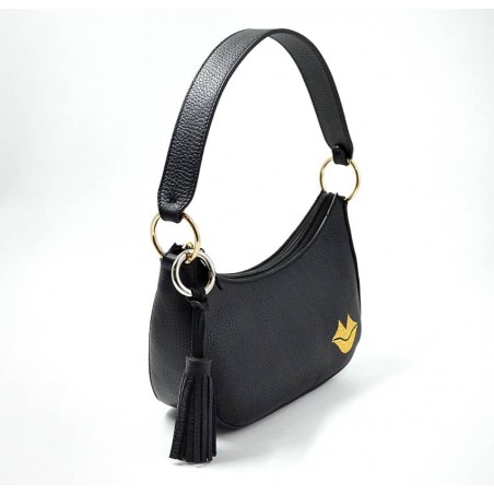 Baguette bag for women, shoulder bag MIA droé GLORIA BALENSI in French bull calf leather, profile view