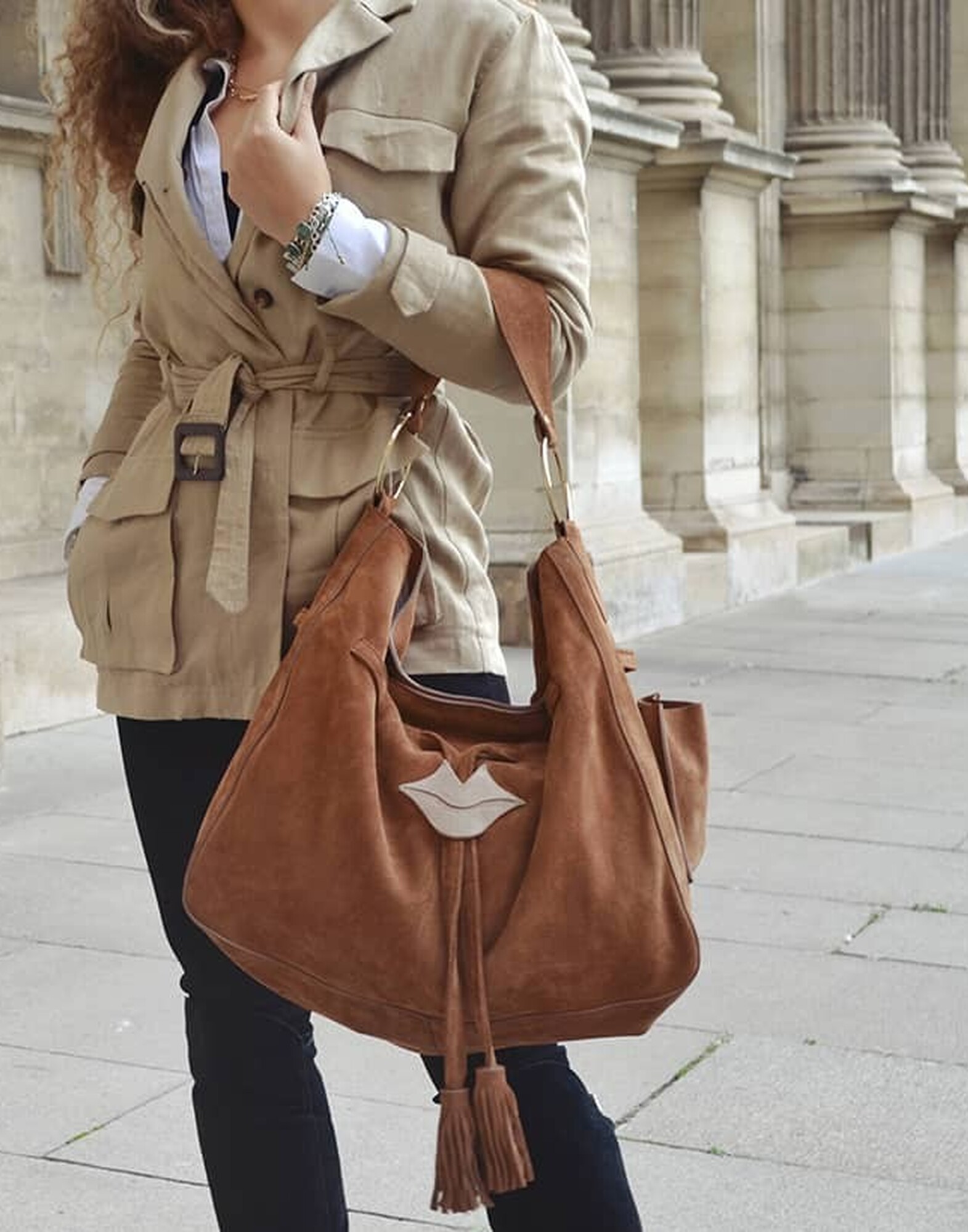 XXL Soft tote bag MIKI camel |Gloria Balensi