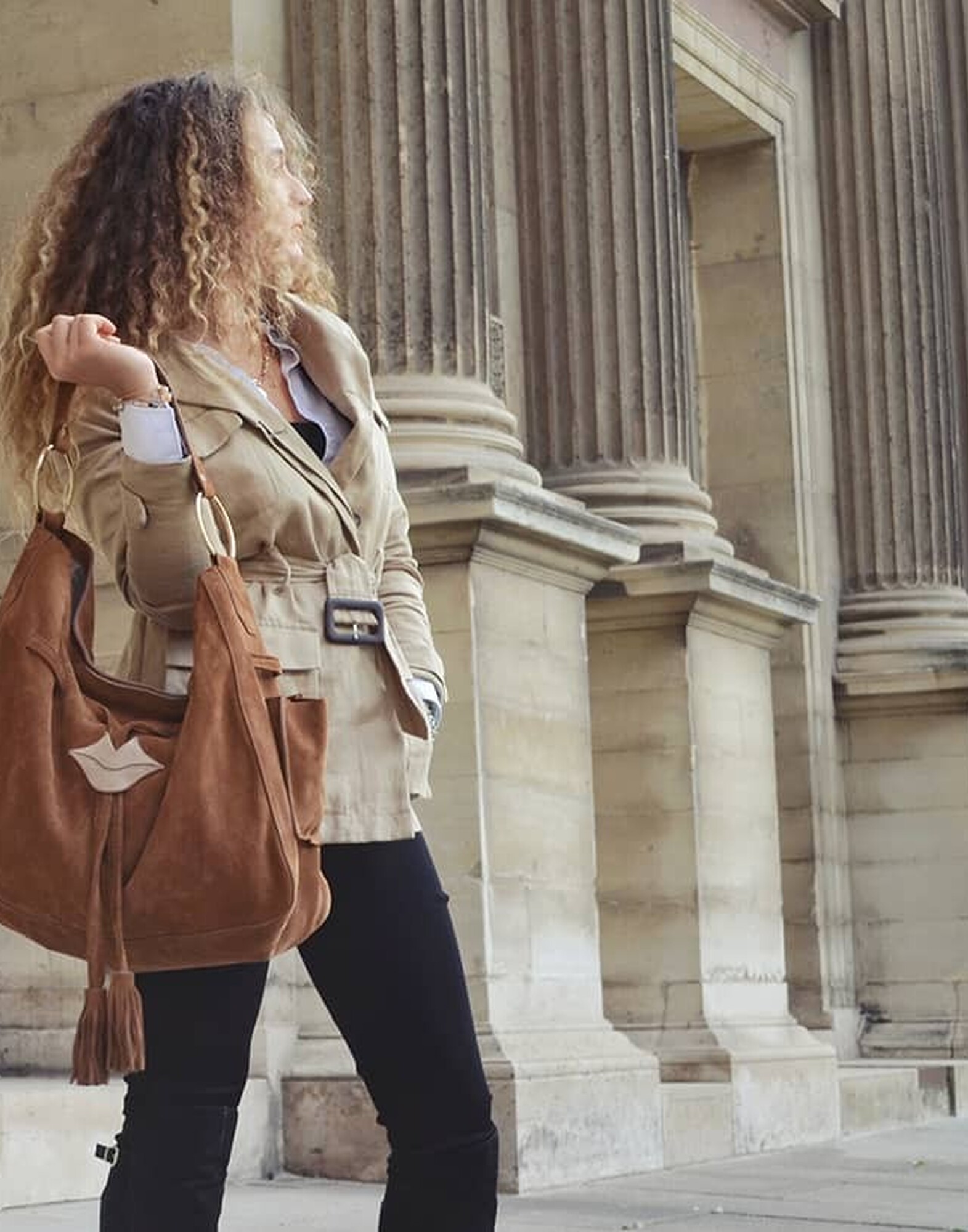 XXL Soft tote bag MIKI camel |Gloria Balensi