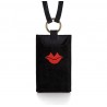 Black and red TÉLI phone pouch