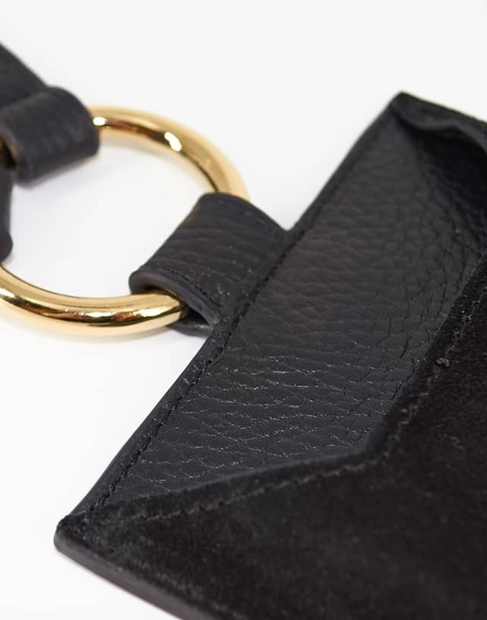 Pochette téléphone noir TÉLI, broderie bouche rouge |Gloria Balensi