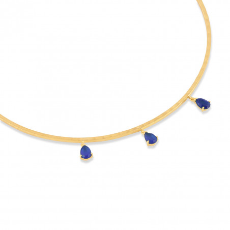 NAYA torque necklace with Lapis Lazuli, view zoom on stone | Gloria Balensi