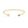 Bracelet Jonc plaqué or AVA avec Onyx vert