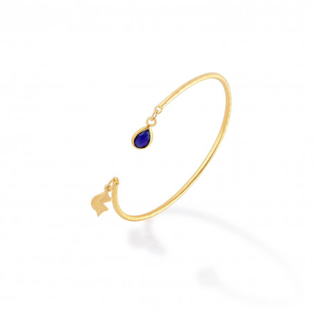 AVA hammered bangle with lapis lazuli, side view | Gloria Balensi