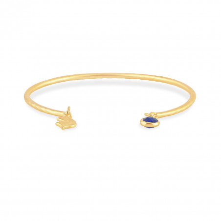 Bracelet Jonc plaqué or AVA avec Lapis lazuli, vue devant | Gloria Balensi