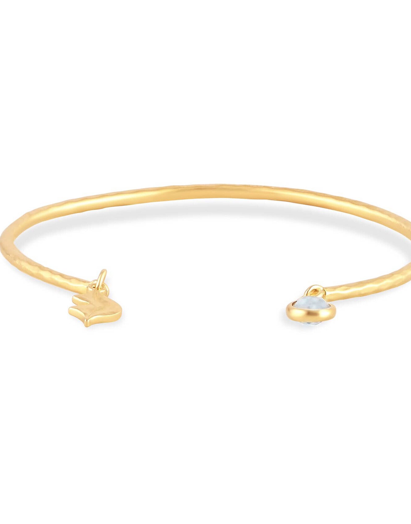 Bracelet Jonc plaqué or AVA avec pierre de lune |Gloria Balensi