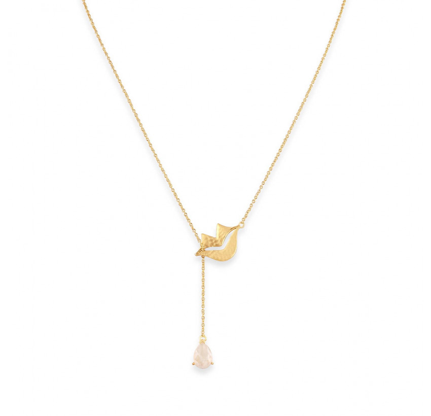 HÉRA chain necklace with pink quartz | Gloria Balensi jewellery